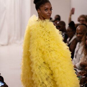 Beautiful fluffy high fashion tulle coat